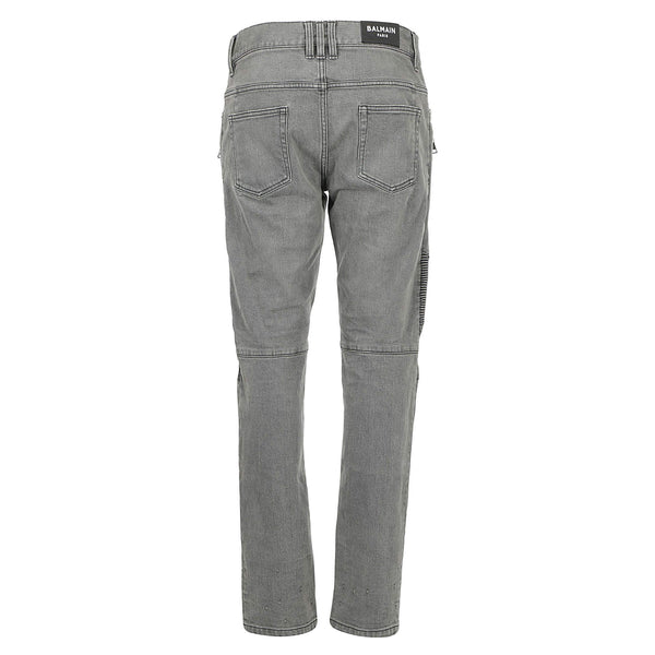 BALMAIN Ribbed Tapered Jeans, Grey