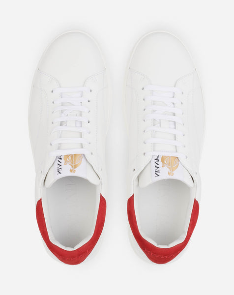 LANVIN DBB0 SNEAKERS, WHITE/RED