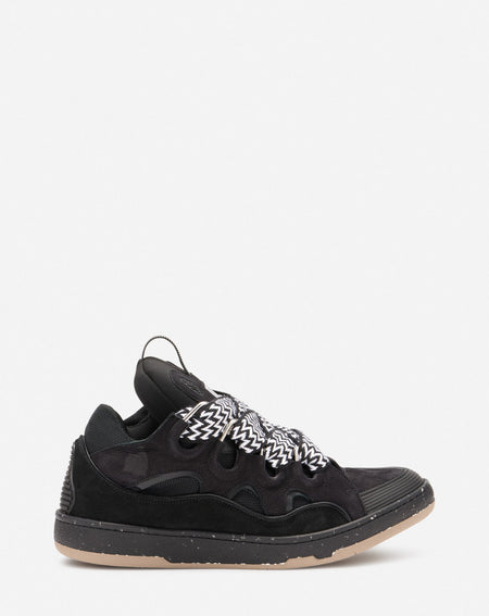 LANVIN LEATHER CLAY LOW-TOP SNEAKERS, BLACK