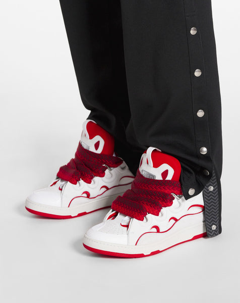 LANVIN CURB SNEAKERS, WHITE/RED