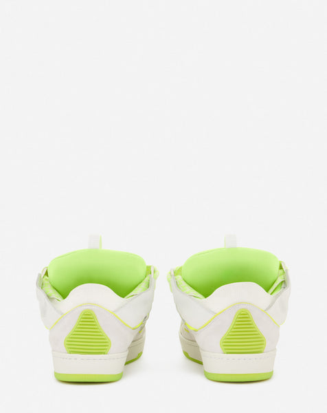 LANVIN CURB SNEAKERS, WHITE/FLUO YELLOW