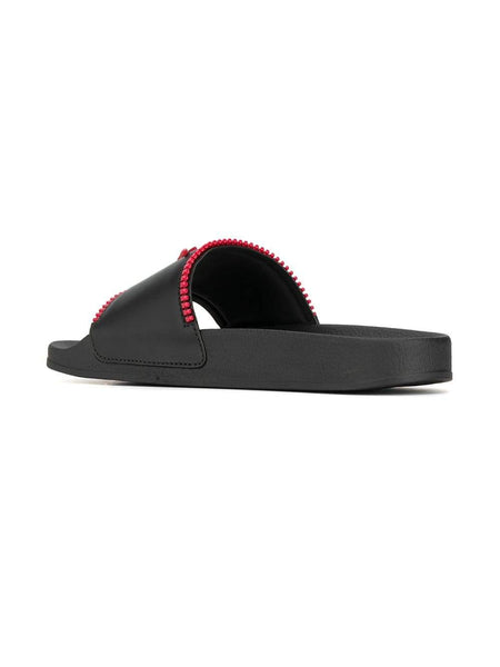 GIUSEPPE ZANOTTI Birel Zip Slides, Black/ Red – OZNICO