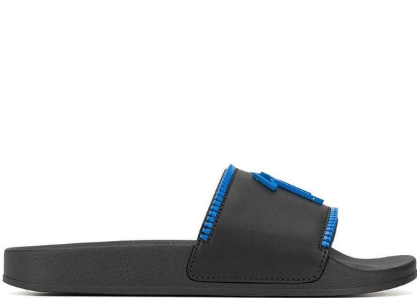 GIUSEPPE ZANOTTI Birel Zip Slides, Black/ Royal-OZNICO