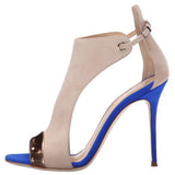 GIUSEPPE ZANOTTI Cam Pallido Sandal, Beige-Blue-OZNICO