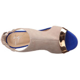 GIUSEPPE ZANOTTI Cam Pallido Sandal, Beige-Blue-OZNICO