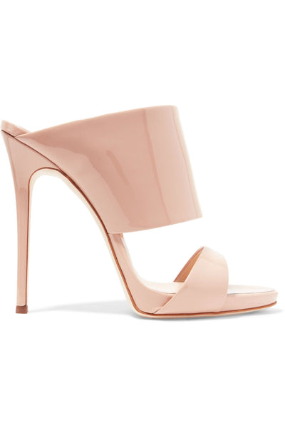 GIUSEPPE ZANOTTI Coline 110 Siutta Patent-Leather Mules, Blush-OZNICO