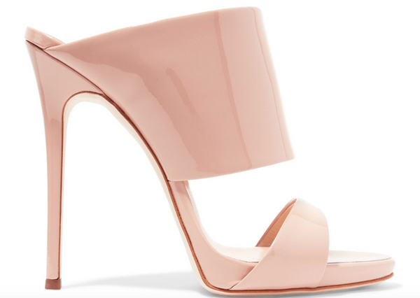 GIUSEPPE ZANOTTI Coline 110 Siutta Patent-Leather Mules, Blush-OZNICO