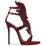 GIUSEPPE ZANOTTI Coline Cruel Wing High Heel Sandals, Burgandy-OZNICO