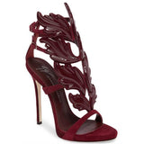 GIUSEPPE ZANOTTI Coline Cruel Wing High Heel Sandals, Burgandy-OZNICO