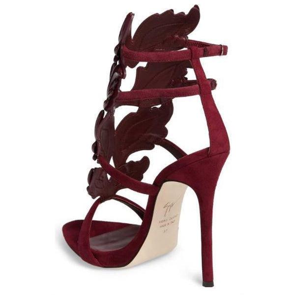 GIUSEPPE ZANOTTI Coline Cruel Wing High Heel Sandals, Burgandy-OZNICO