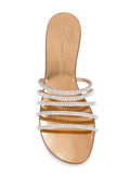 GIUSEPPE ZANOTTI Embellished Flat Sandals, Metal Ramino-OZNICO