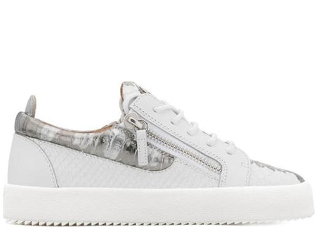 GIUSEPPE ZANOTTI Gail Metallic Low Top Women's Sneaker, White/ Gold