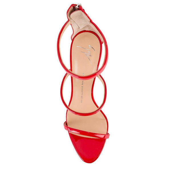 GIUSEPPE ZANOTTI Harmony 120mm Three Strap Sandal, Red-OZNICO