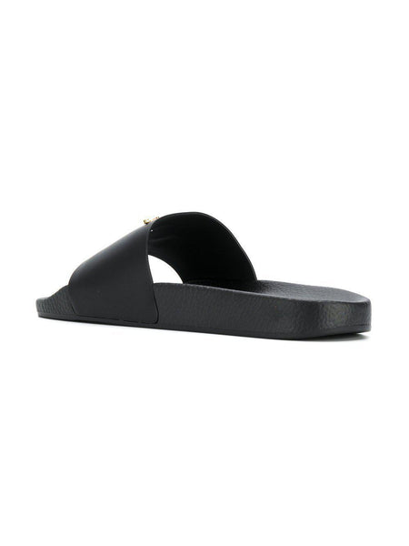 GIUSEPPE ZANOTTI Logo Plaque Slides, Black-OZNICO