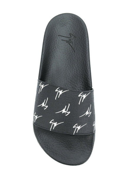 GIUSEPPE ZANOTTI Logo Print Slides, Black-OZNICO