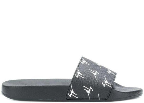 GIUSEPPE ZANOTTI Logo Print Slides, Black-OZNICO