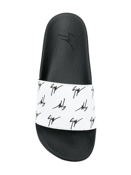 GIUSEPPE ZANOTTI Logo Print Slides, White-OZNICO