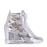 GIUSEPPE ZANOTTI Lorenz Donna Shooting Women's High Top Sneaker, Argento-OZNICO