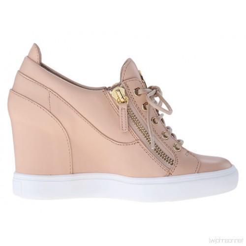 GIUSEPPE ZANOTTI Lorenz Zip-Front Wedge Sneaker, Shell-OZNICO