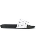 GIUSEPPE ZANOTTI Men's Logo Slides, White-OZNICO