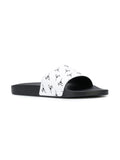 GIUSEPPE ZANOTTI Men's Logo Slides, White-OZNICO