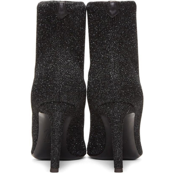 GIUSEPPE ZANOTTI Natalie Stretch Lurex Boots, Black-OZNICO