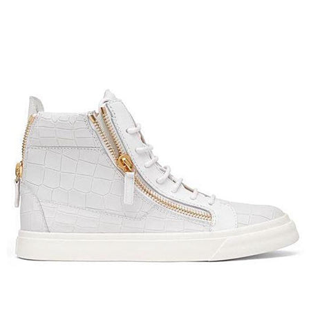 GIUSEPPE ZANOTTI Gail Metallic Low Top Women's Sneaker, White/ Silver