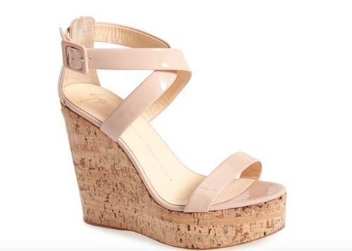 GIUSEPPE ZANOTTI Roz 90 Platform Wedge Sandal, Blush-OZNICO