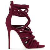 GIUSEPPE ZANOTTI Runway Sandal, Burgundy-OZNICO