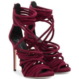 GIUSEPPE ZANOTTI Runway Sandal, Burgundy-OZNICO