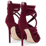 GIUSEPPE ZANOTTI Runway Sandal, Burgundy-OZNICO