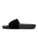 GIUSEPPE ZANOTTI Velvet Logo Slides, Black-OZNICO