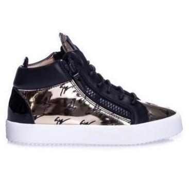 GIUSEPPE ZANOTTI Womens Donna Hi-top, Black-Gold-OZNICO