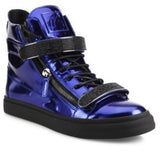 GIUSEPPE ZANOTTI Women's Metallic Double Bar High-Top Sneakers-OZNICO