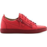 GIUSEPPE ZANOTTI Womens Nicki Embossed Leather Sneaker, Red-OZNICO