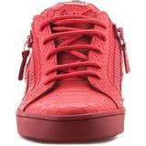 GIUSEPPE ZANOTTI Womens Nicki Embossed Leather Sneaker, Red-OZNICO