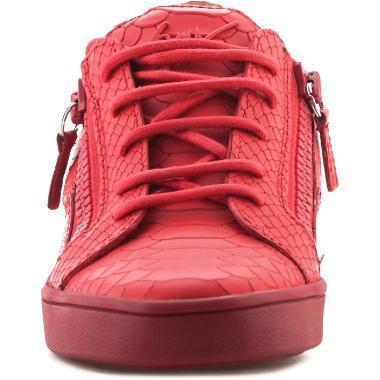 GIUSEPPE ZANOTTI Womens Nicki Embossed Leather Sneaker, Red-OZNICO