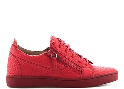GIUSEPPE ZANOTTI Womens Nicki Embossed Leather Sneaker, Red-OZNICO