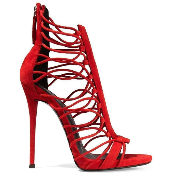 GIUSEPPE ZANOTTI Zoey Suede Sandals, Fiamma-OZNICO