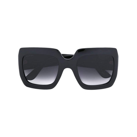 GUCCI Tiger Rectangular Metal Frame Sunglasses, Gold Tone/ Multi