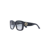 GUCCI Square Frame Sunglasses, Black-OZNICO