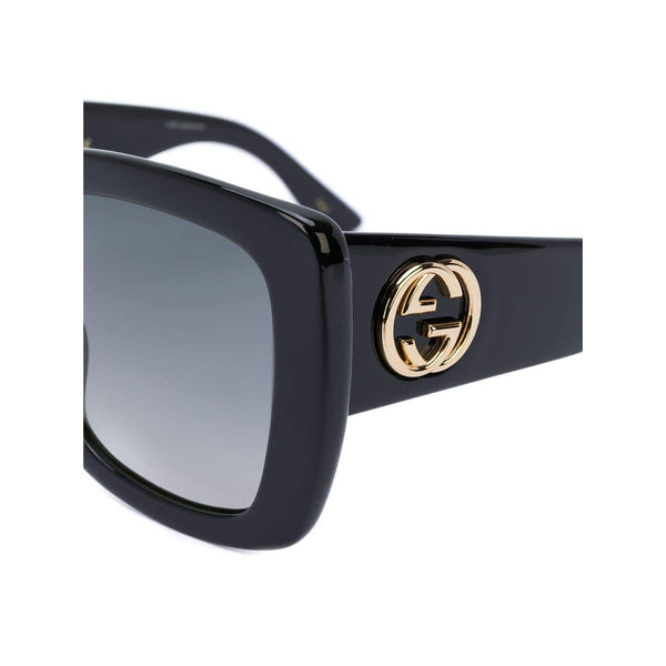 GUCCI Square Frame Sunglasses, Black-OZNICO