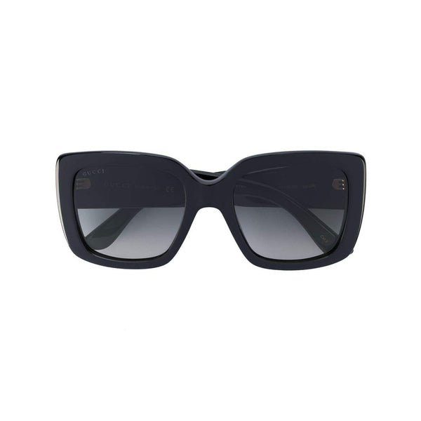 GUCCI Square Frame Sunglasses, Black-OZNICO