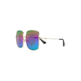 GUCCI Tiger Rectangular Metal Frame Sunglasses, Gold Tone/ Multi-OZNICO