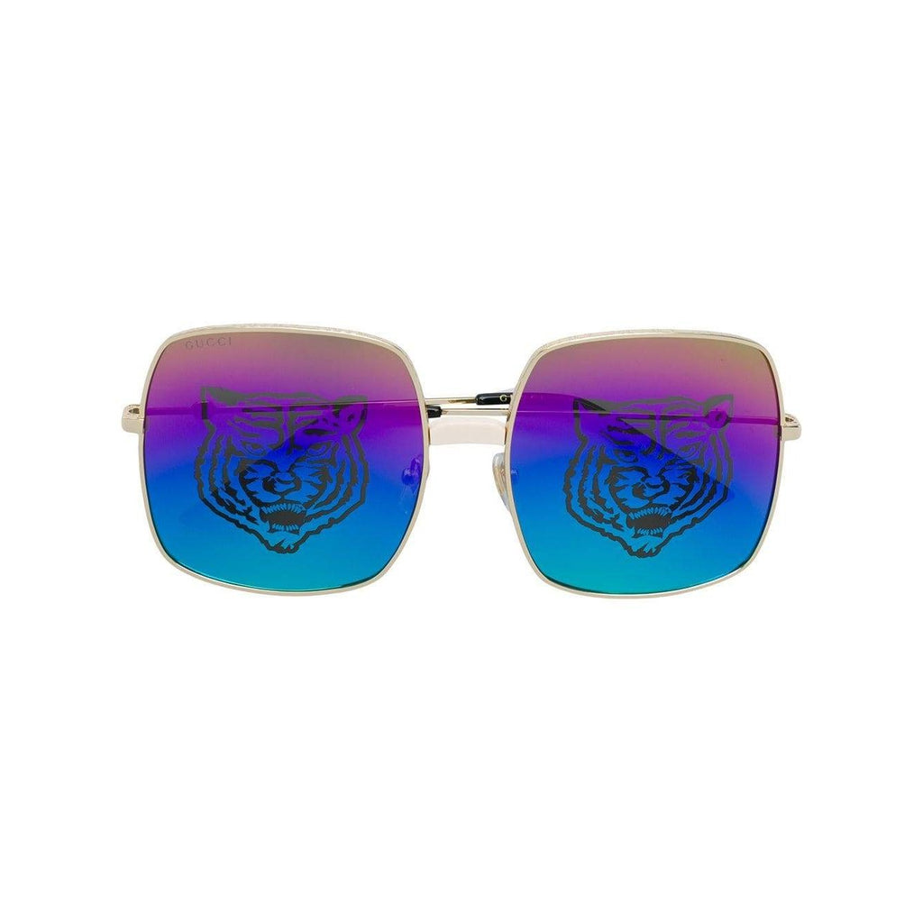 Gucci Square Sunglasses With Rainbow Glasses in Metallic