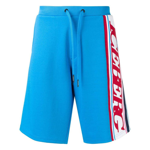 ICEBERG Bermuda Logo Shorts, Blue-OZNICO