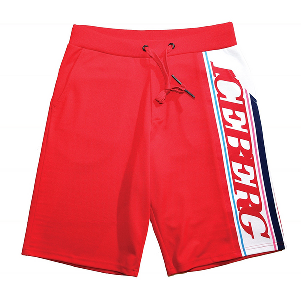 ICEBERG Bermuda Logo Shorts, Red-OZNICO