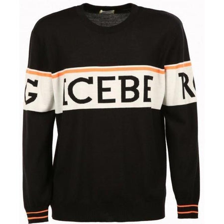 ICEBERG Goofy Knit Crewneck Sweater, White/ Multi