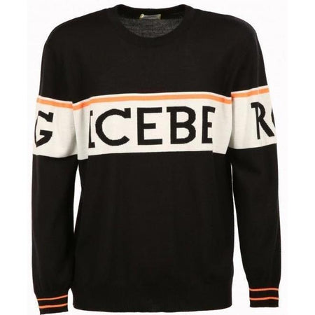 ICEBERG Logo Embroidered Sweatshirt, Black