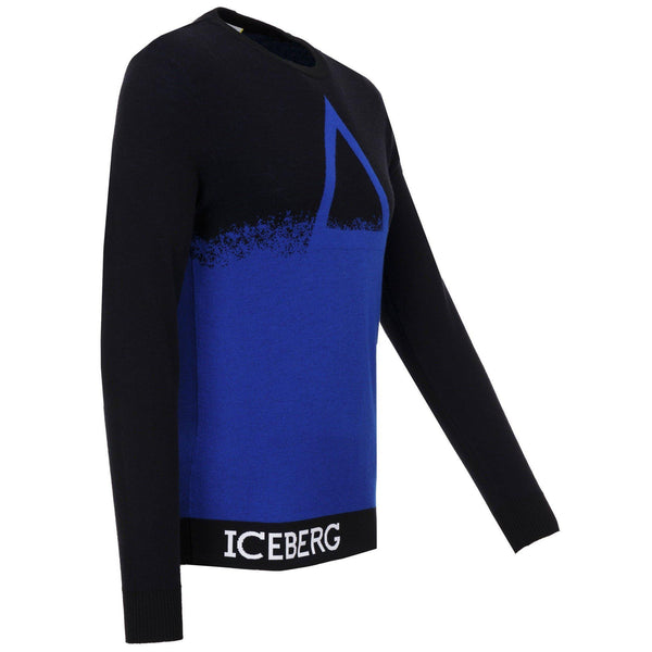 ICEBERG Pyramid Knit Sweater, Black-OZNICO